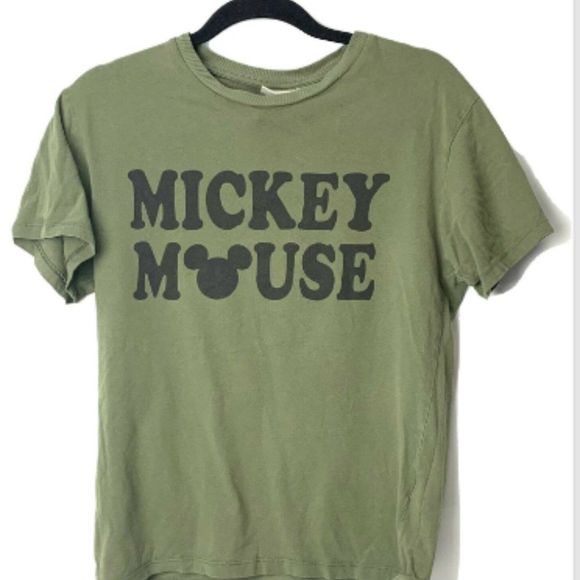 Mickey Mouse  T-Shirt -Youth Green/Black Short Sleeve  Size XS - Picture 1 of 4